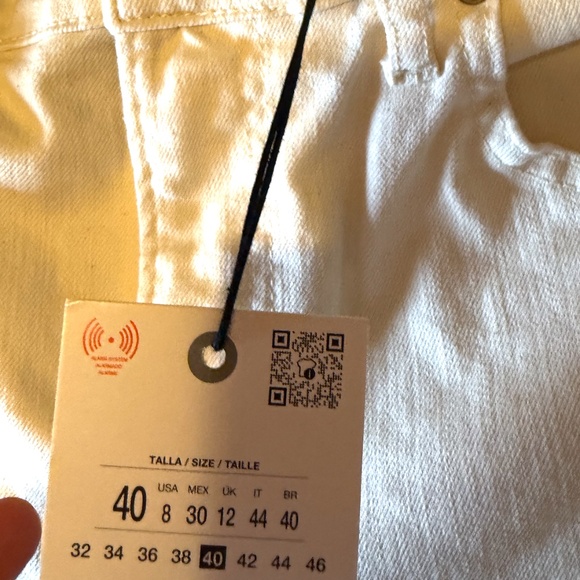 Zara oyster white high rise bootcut cropped jeans NWT - Picture 8 of 12